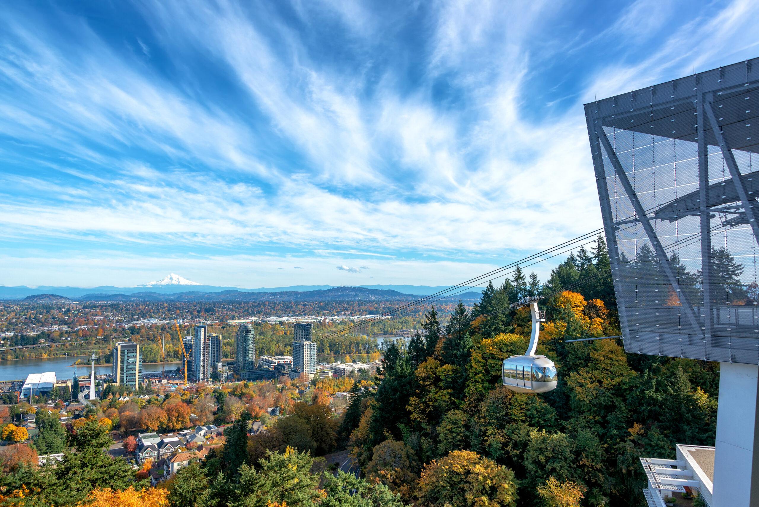 A view of the Portland skyline from the Aerial Tram.
